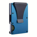 Minimalist Slim RFID Blocking Wallet For Men - Light Weight, Durable & Compact- Aluminum Wallet With Money Clip (Black）